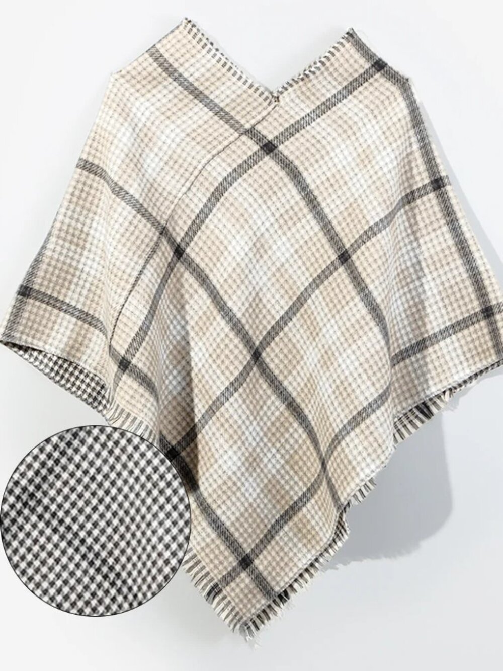 Marleylilly Tan Plaid Reversible Poncho/NWT